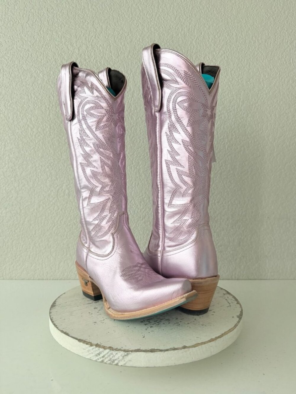 Lane SMOKESHOW Purple Cowboy Boots Western Cowgirl Mid Calf Snip Toe Tall Size 8